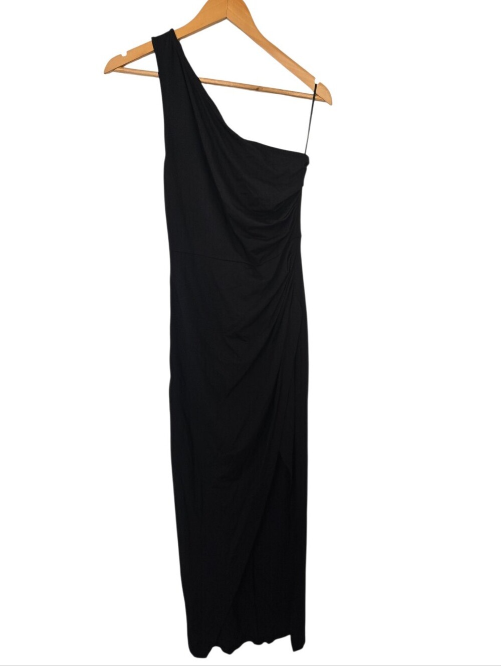 🖤 Sarin Mathews One-Shoulder Ruched Black Cocktail Dress | Size Small - Picture 2 of 8